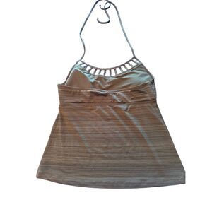 Mossimo green halter Tankini Swim Top medium cutout